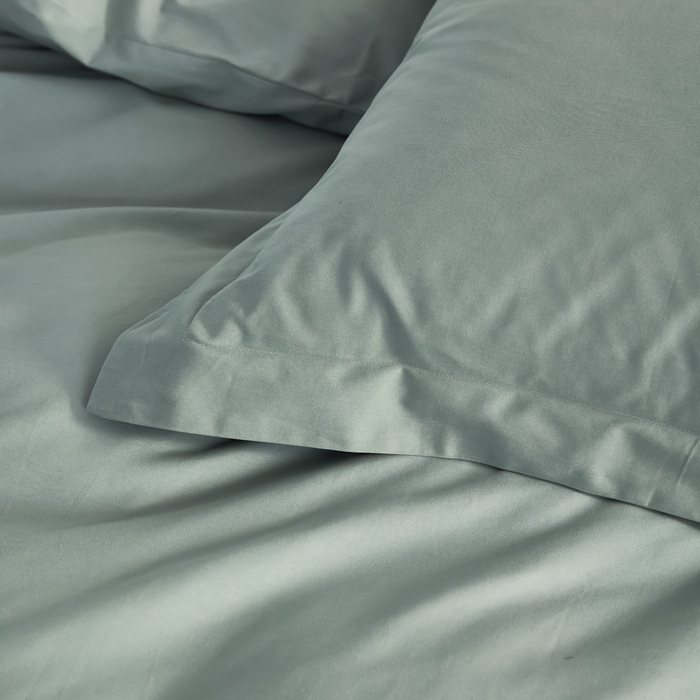 91家纺网 家纺一手货源 找家纺 红淳家纺 2025新款50支长绒棉贡缎磨毛单被套系列 云青