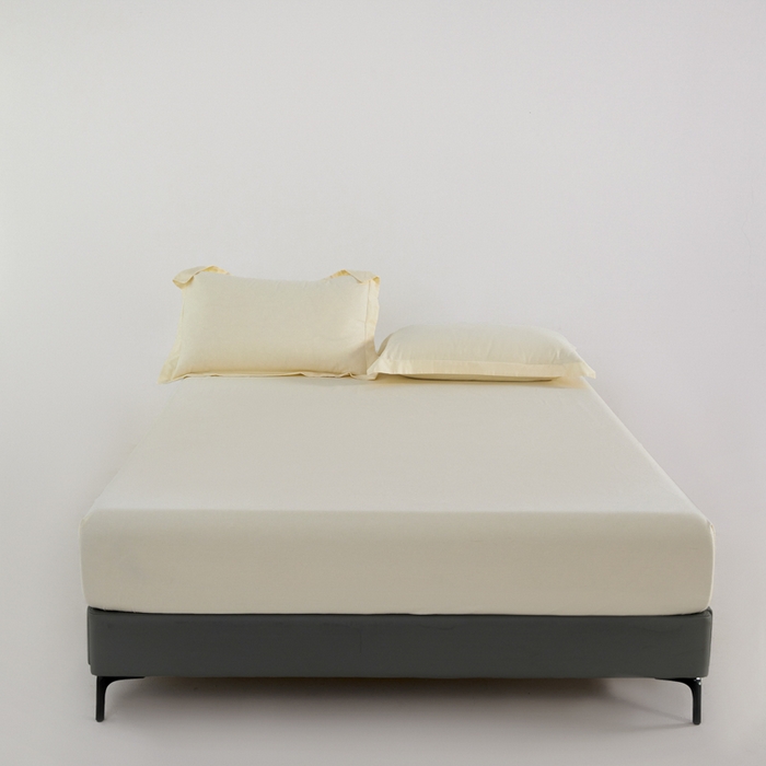 91家纺网 家纺一手货源 找家纺 红淳家纺 2025新款50s长绒棉纯色四件套及单品-单床单 亚麻棕