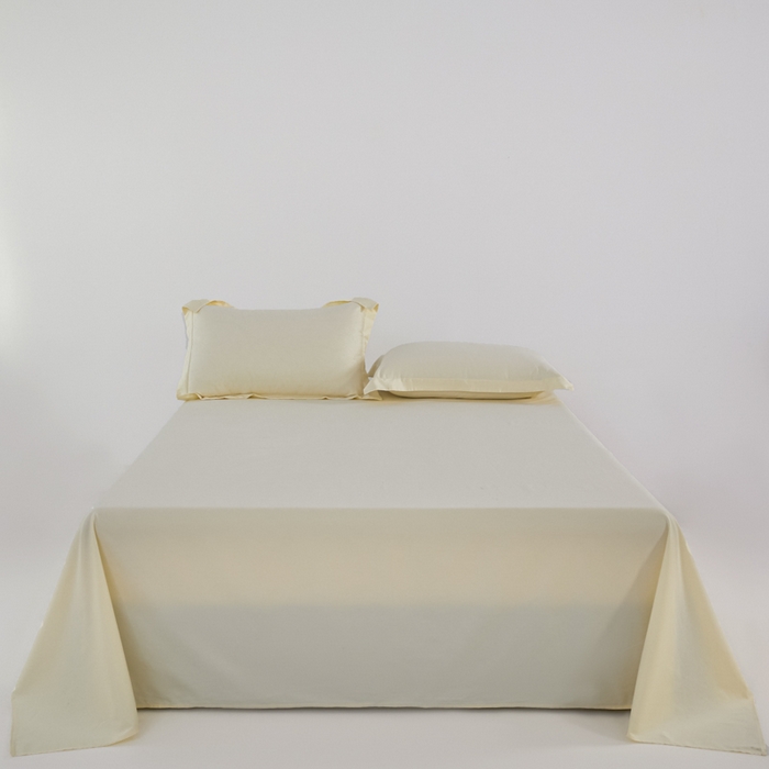 91家纺网 家纺一手货源 找家纺 红淳家纺 2025新款50支长绒棉贡缎磨毛单床笠系列 高贵白