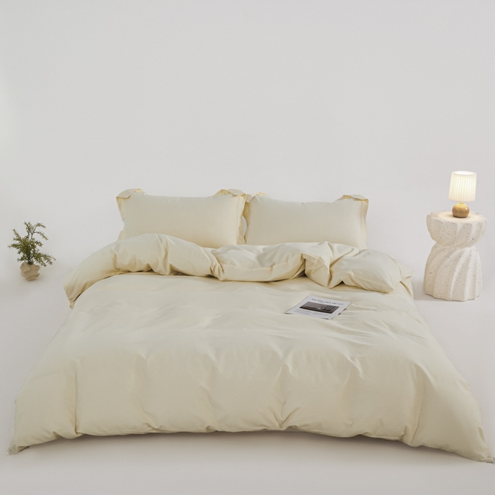 91家纺网 家纺一手货源 找家纺 红淳家纺 2025新款50支长绒棉贡缎磨毛单床笠系列 高贵白