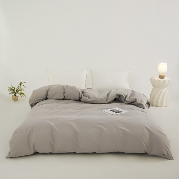 91家纺网 家纺一手货源 找家纺 红淳家纺 2025新款50支长绒棉贡缎磨毛单床笠系列 雅灰