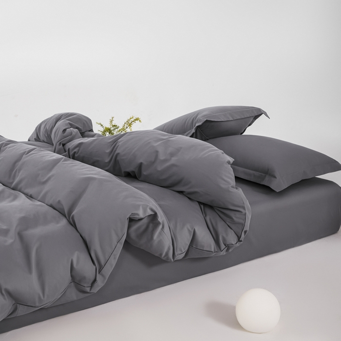 91家纺网 家纺一手货源 找家纺 红淳家纺 2025新款50支长绒棉贡缎磨毛单床笠系列 紫罗兰