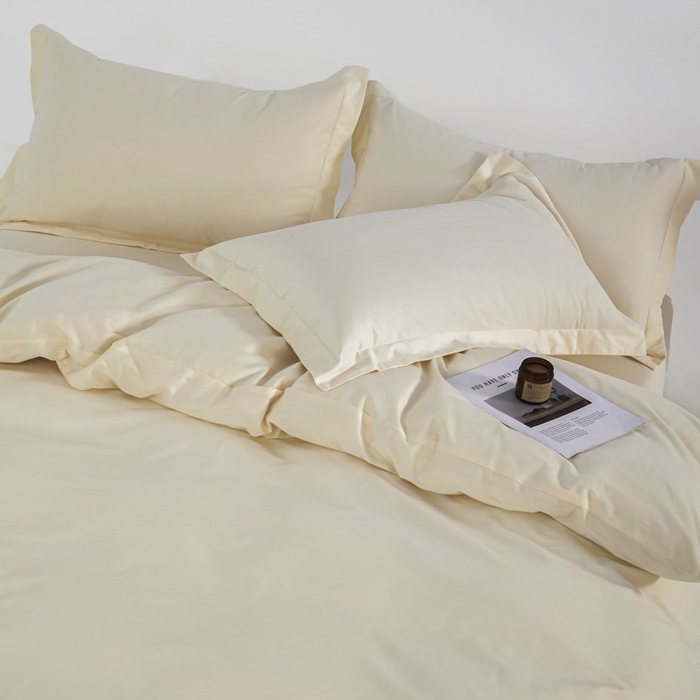 91家纺网 家纺一手货源 找家纺 红淳家纺 2025新款50支长绒棉贡缎磨毛单床笠系列 高贵白