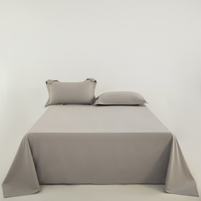 91家纺网 家纺一手货源 找家纺 红淳家纺 2025新款50支长绒棉贡缎磨毛单枕套系列 雅灰