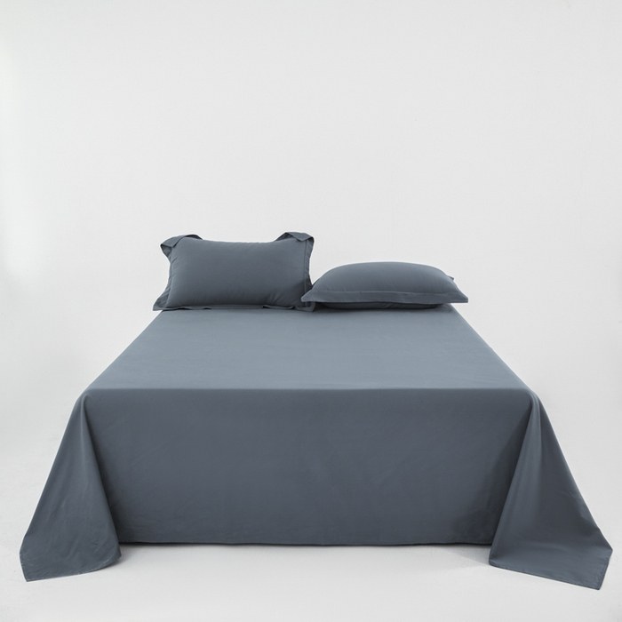 91家纺网 家纺一手货源 找家纺 红淳家纺 2025新款50支长绒棉贡缎磨毛单枕套系列 南非蓝