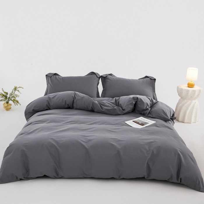 91家纺网 家纺一手货源 找家纺 红淳家纺 2025新款50支长绒棉贡缎磨毛单枕套系列 紫罗兰