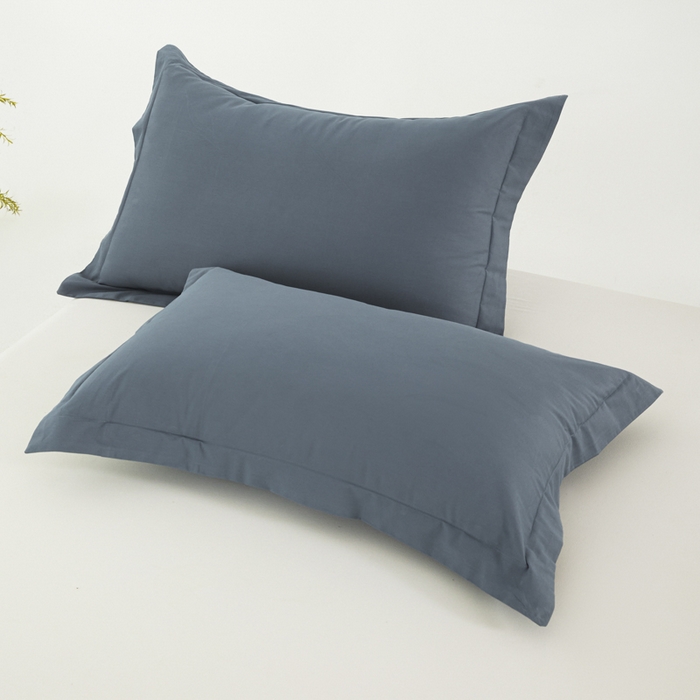 红淳家纺 2025新款50支长绒棉贡缎磨毛单枕套系列 南非蓝