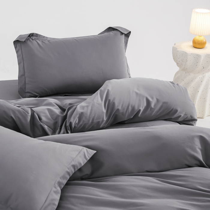 91家纺网 家纺一手货源 找家纺 红淳家纺 2025新款50支长绒棉贡缎磨毛单枕套系列 紫罗兰