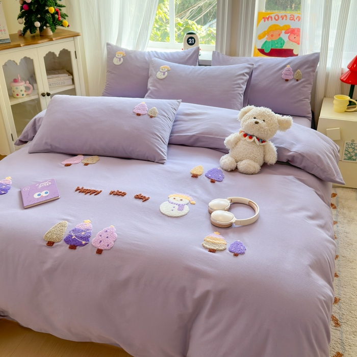 91家纺网 家纺一手货源 找家纺 （总）如意朵 2025新款全棉加厚磨毛绣花四件套风格二（专版花型）