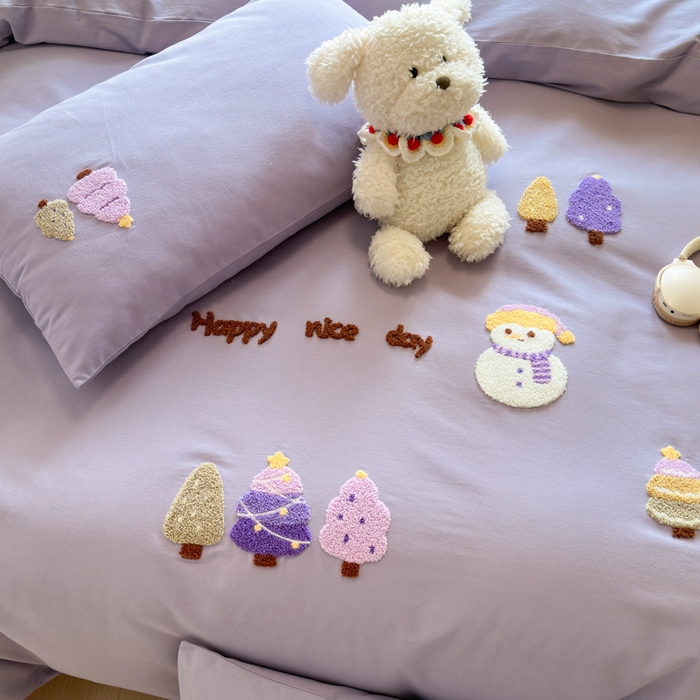 91家纺网 家纺一手货源 找家纺 （总）如意朵 2025新款全棉加厚磨毛绣花四件套风格二（专版花型）