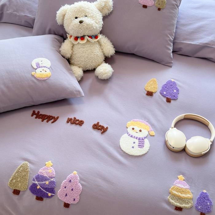 91家纺网 家纺一手货源 找家纺 （总）如意朵 2025新款全棉加厚磨毛绣花四件套风格二（专版花型）