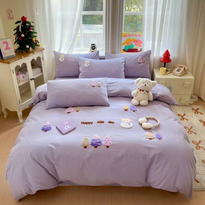 91家纺网 家纺一手货源 找家纺 （总）如意朵 2025新款全棉加厚磨毛绣花四件套风格二（专版花型）