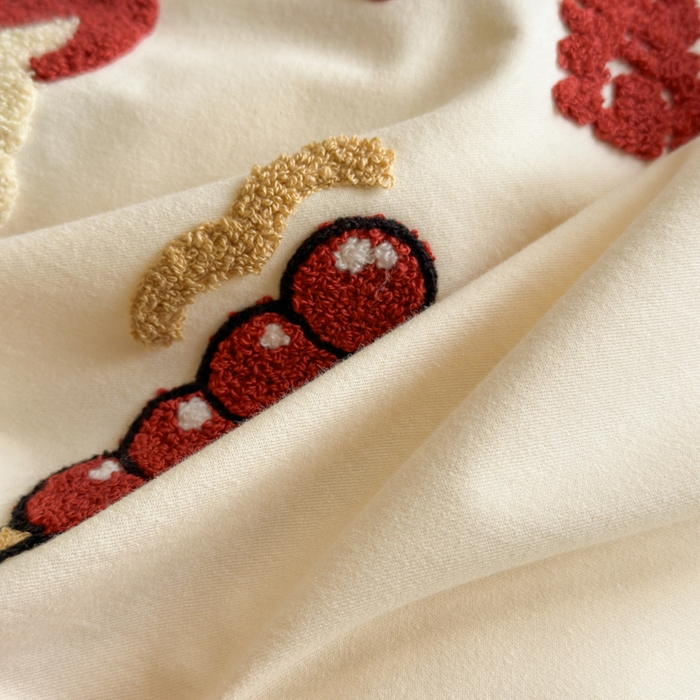 91家纺网 家纺一手货源 找家纺 如意朵 2025新款全棉加厚磨毛绣花四件套风格二（专版花型） 狮来运转