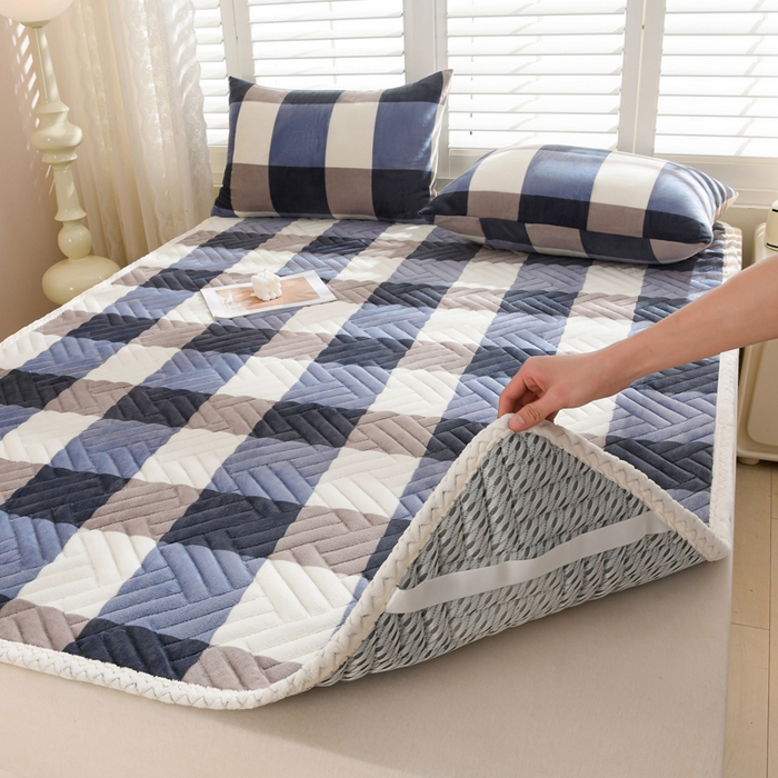 91家纺网 家纺一手货源 找家纺 （总）圣靓家纺 2025新款牛奶绒加厚保暖夹棉床褥床垫