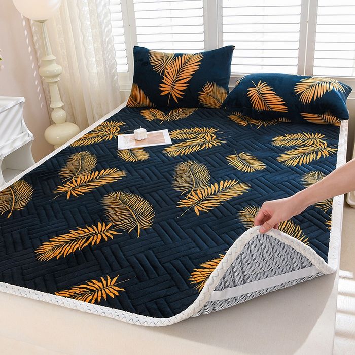 91家纺网 家纺一手货源 找家纺 （总）圣靓家纺 2025新款牛奶绒加厚保暖夹棉床褥床垫