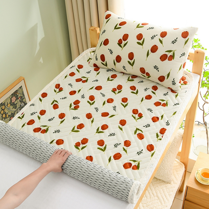 91家纺网 家纺一手货源 找家纺 （总）圣靓家纺 2025新款牛奶绒加厚保暖夹棉床褥床垫