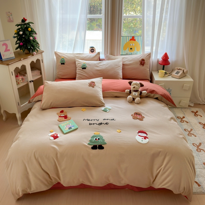 如意朵 2025新款全棉加厚磨毛绣花四件套风格二（专版花型） 童话世界