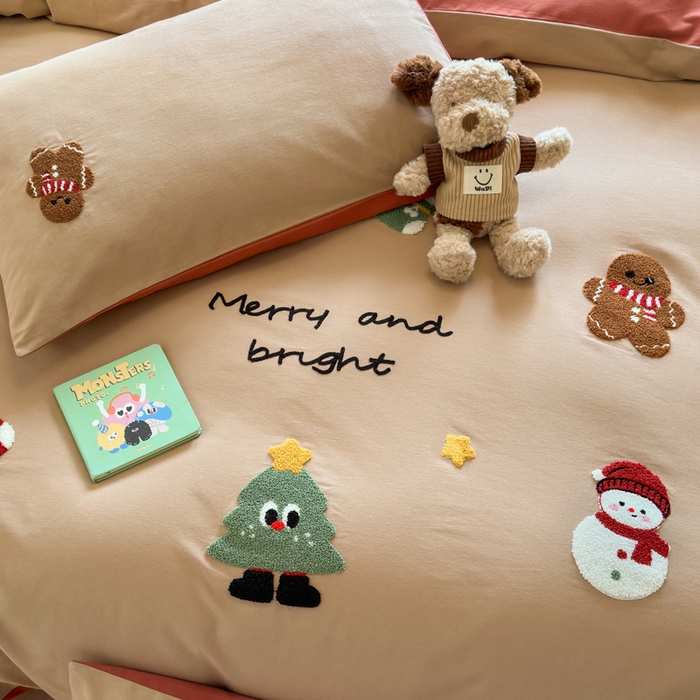 91家纺网 家纺一手货源 找家纺 如意朵 2025新款全棉加厚磨毛绣花四件套风格二（专版花型） 童话世界