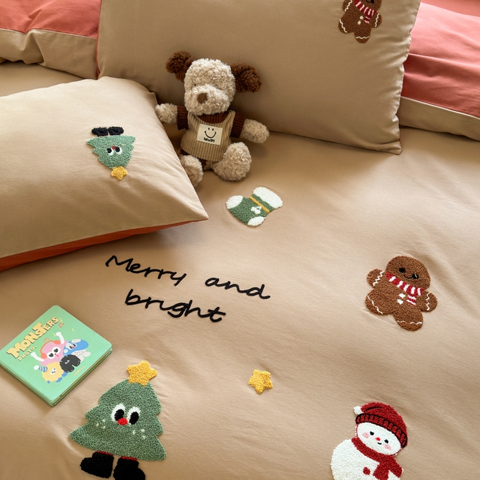 91家纺网 家纺一手货源 找家纺 如意朵 2025新款全棉加厚磨毛绣花四件套风格二（专版花型） 童话世界