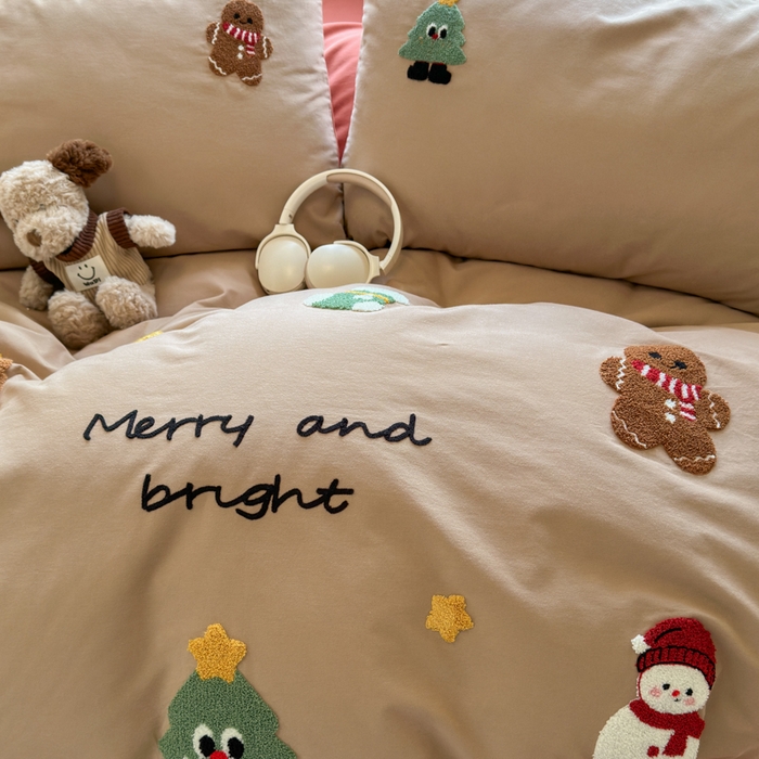 91家纺网 家纺一手货源 找家纺 如意朵 2025新款全棉加厚磨毛绣花四件套风格二（专版花型） 童话世界