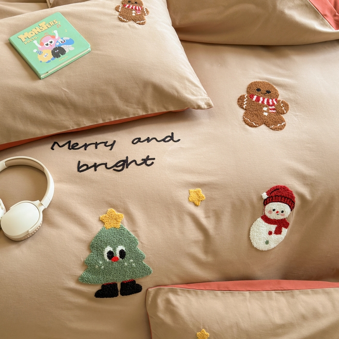 91家纺网 家纺一手货源 找家纺 如意朵 2025新款全棉加厚磨毛绣花四件套风格二（专版花型） 童话世界