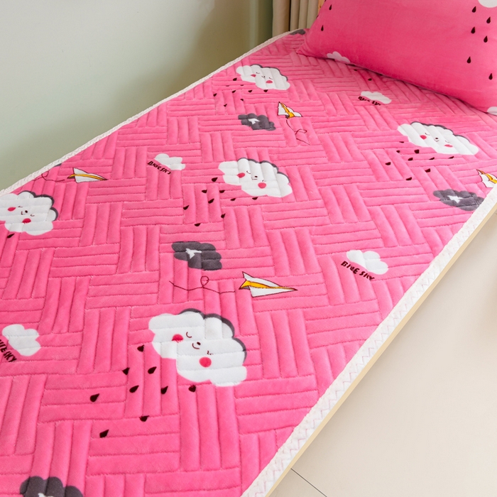 91家纺网 家纺一手货源 找家纺 圣楚家纺 2025新款牛奶绒加厚保暖夹棉床褥床垫 约定