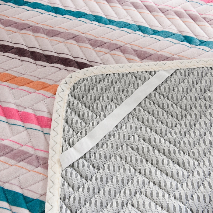 91家纺网 家纺一手货源 找家纺 圣楚家纺 2025新款牛奶绒加厚保暖夹棉床褥床垫 彩虹