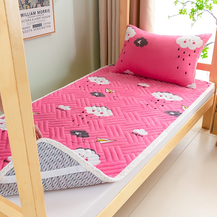 91家纺网 家纺一手货源 找家纺 圣楚家纺 2025新款牛奶绒加厚保暖夹棉床褥床垫 约定