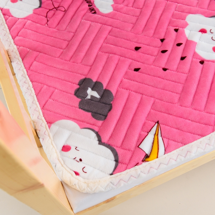 91家纺网 家纺一手货源 找家纺 圣楚家纺 2025新款牛奶绒加厚保暖夹棉床褥床垫 约定