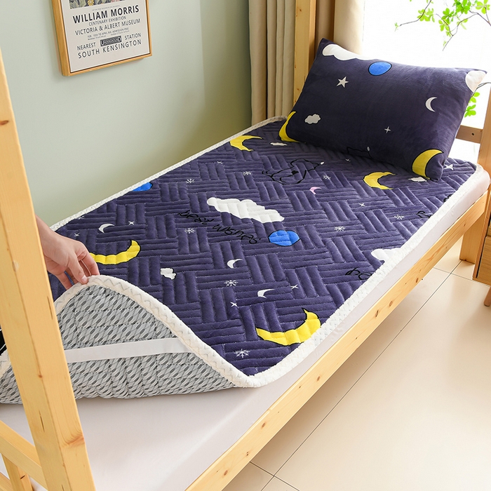 91家纺网 家纺一手货源 找家纺 圣楚家纺 2025新款牛奶绒加厚保暖夹棉床褥床垫 晚安