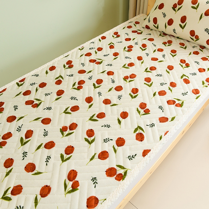 91家纺网 家纺一手货源 找家纺 圣楚家纺 2025新款牛奶绒加厚保暖夹棉床褥床垫 伊人