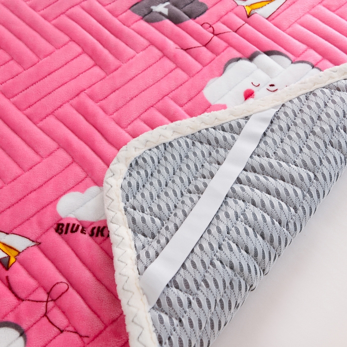 91家纺网 家纺一手货源 找家纺 圣楚家纺 2025新款牛奶绒加厚保暖夹棉床褥床垫 约定