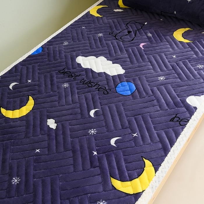 91家纺网 家纺一手货源 找家纺 圣楚家纺 2025新款牛奶绒加厚保暖夹棉床褥床垫 晚安