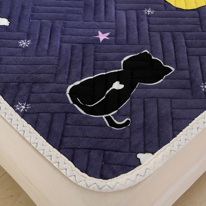 91家纺网 家纺一手货源 找家纺 圣楚家纺 2025新款牛奶绒加厚保暖夹棉床褥床垫 晚安