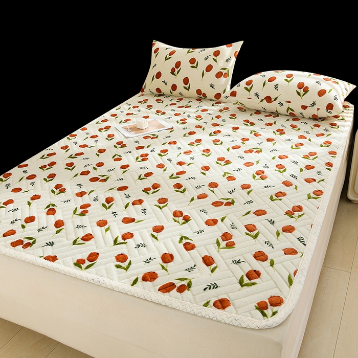 91家纺网 家纺一手货源 找家纺 （总）圣楚家纺 2025新款牛奶绒加厚保暖夹棉床褥床垫