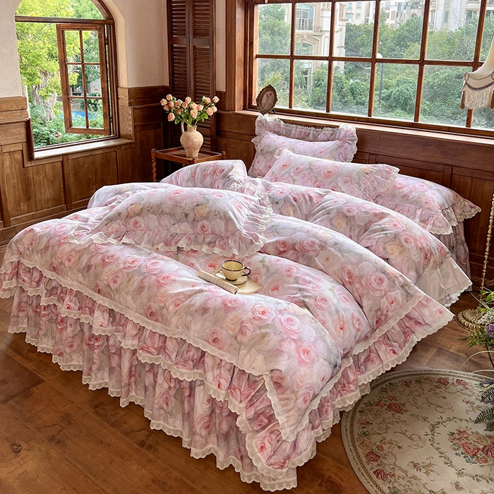 91家纺网 家纺一手货源 找家纺 （总）网红馆（ck家纺） 2025新款高克重牛奶绒单床裙 床裙单件卡妮娜系列