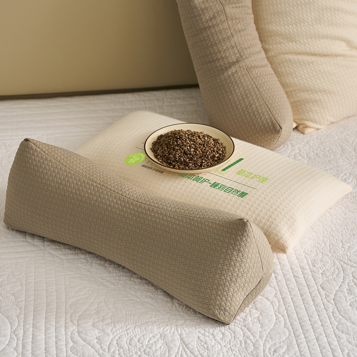 91家纺网 家纺一手货源 找家纺 乐可 2025新款草本组合枕荞麦枕本草香丸合香枕枕头枕芯 草本组合枕-咖色