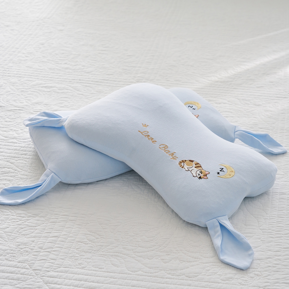 91家纺网 家纺一手货源 找家纺 乐可 2025新款香眠安抚枕山楂籽合香枕手工香丸枕枕头枕芯 香眠安抚枕-猫咪蓝