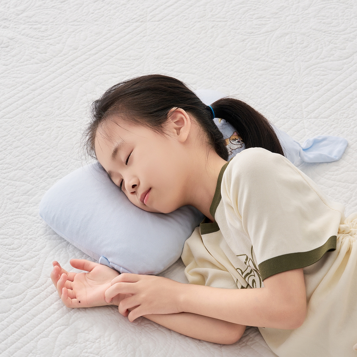 91家纺网 家纺一手货源 找家纺 乐可 2025新款香眠安抚枕山楂籽合香枕手工香丸枕枕头枕芯 香眠安抚枕-猫咪蓝