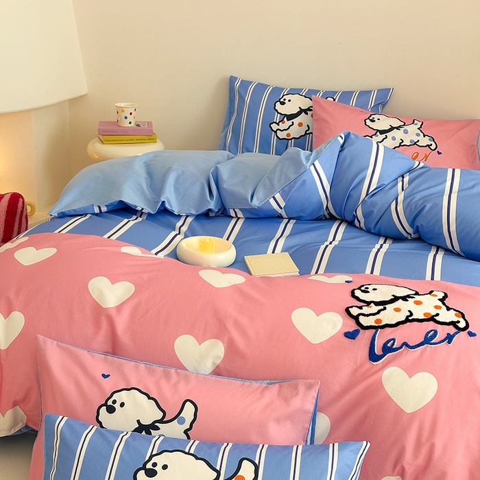 91家纺网 家纺一手货源 找家纺 （总）锦彩家居 2025新款全棉13372数码印花毛巾绣四件套（提供买家秀）