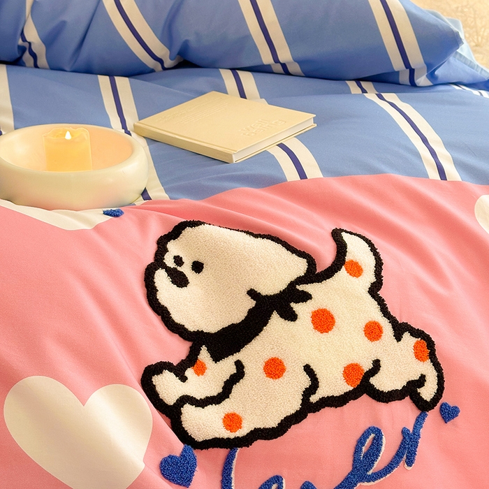 91家纺网 家纺一手货源 找家纺 （总）锦彩家居 2025新款全棉13372数码印花毛巾绣四件套（提供买家秀）