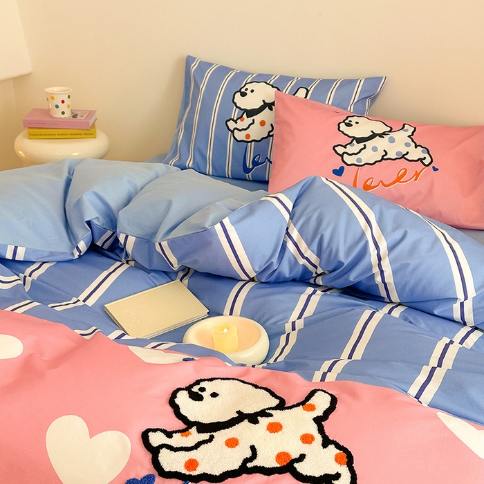 91家纺网 家纺一手货源 找家纺 （总）锦彩家居 2025新款全棉13372数码印花毛巾绣四件套（提供买家秀）