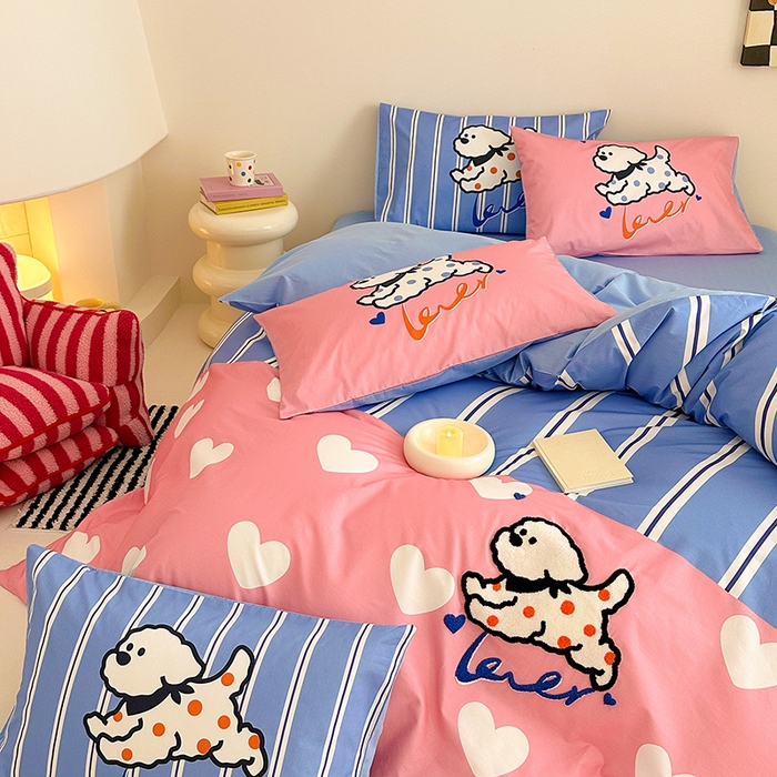 91家纺网 家纺一手货源 找家纺 （总）锦彩家居 2025新款全棉13372数码印花毛巾绣四件套（提供买家秀）