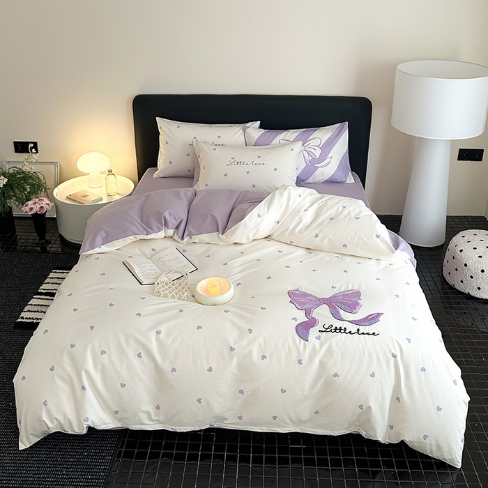 91家纺网 家纺一手货源 找家纺 （总）锦彩家居 2025新款全棉13372数码印花毛巾绣四件套（提供买家秀）