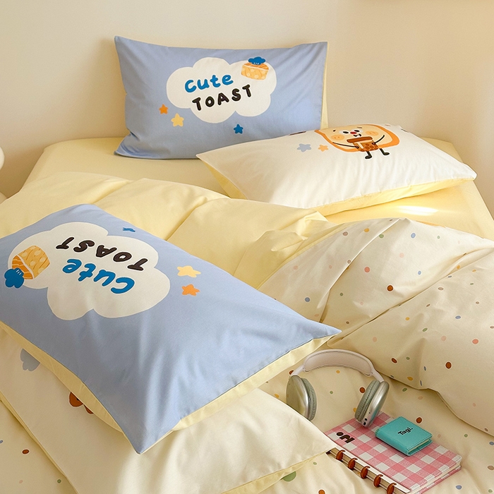 91家纺网 家纺一手货源 找家纺 锦彩家居 2025新款全棉13372数码印花毛巾绣四件套（提供买家秀） 吐司面包