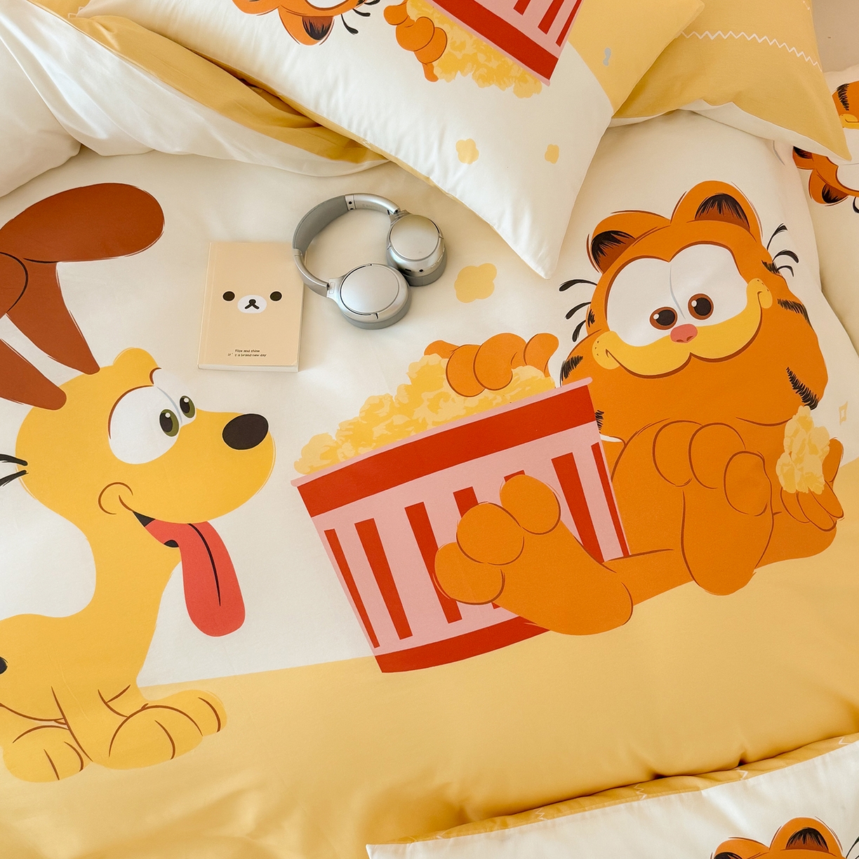 91家纺网 家纺一手货源 找家纺 （总）锦彩家居 2025新款全棉数码印花卡通四件套-加菲猫系列