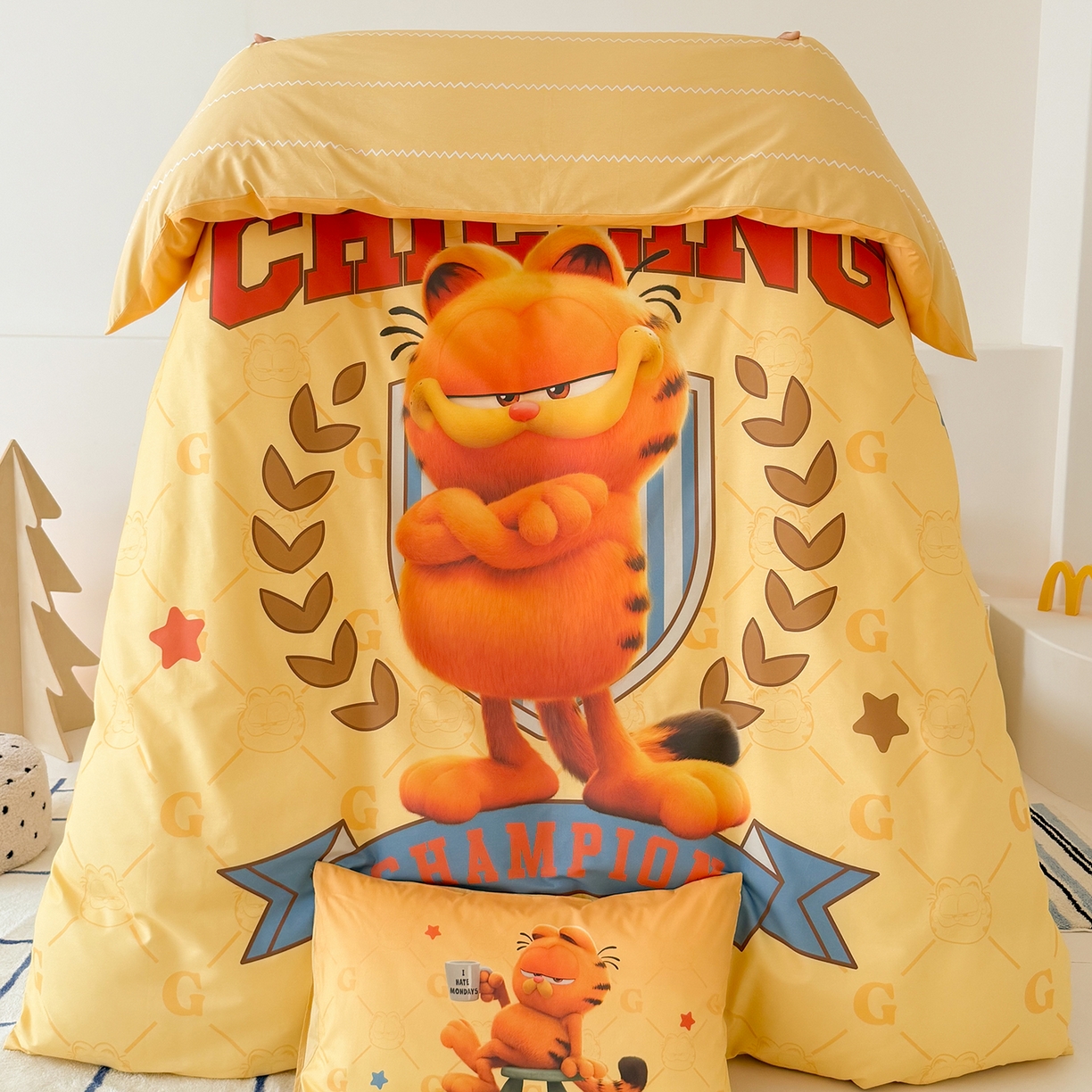 91家纺网 家纺一手货源 找家纺 （总）锦彩家居 2025新款全棉数码印花卡通四件套-加菲猫系列