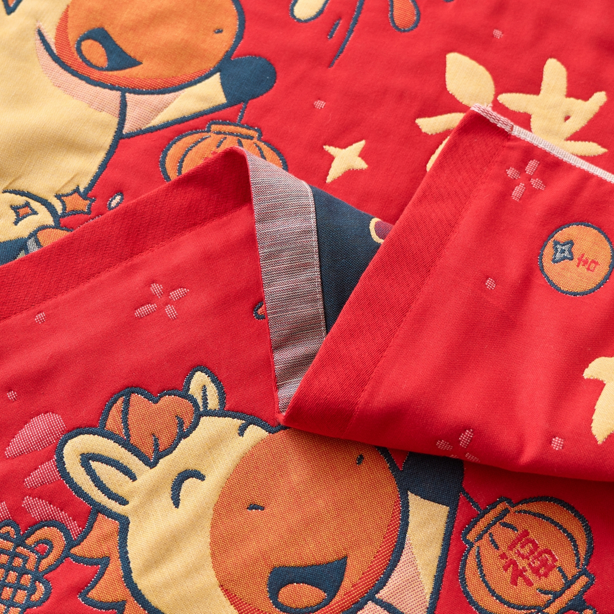 91家纺网 家纺一手货源 找家纺 沐瑟家纺 2026新款纯棉八层枕巾-马 诸事顺遂马