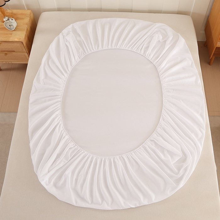 91家纺网 家纺一手货源 找家纺 优纤家纺 2025新款亲肤水洗棉床笠系列 纯白