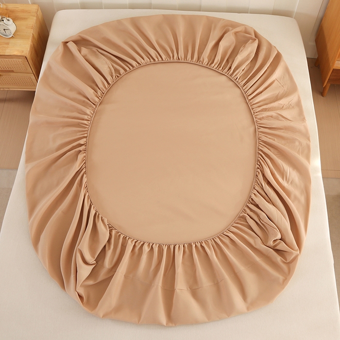 91家纺网 家纺一手货源 找家纺 优纤家纺 2025新款亲肤水洗棉床笠系列 卡其